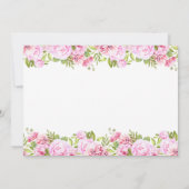 Doop doop foto roze roos bloemen bedankkaart (Achterkant)