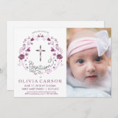 Doop, doop Fotouitnodiging met Kruis Kaart (Voorkant / Achterkant)