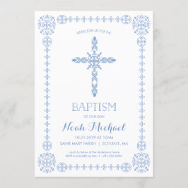 Doop, doop jongens uitnodiging Elegant kruis