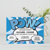 Doop doop modern stripboek blauw kaart (Staand voorkant)