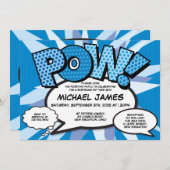 Doop doop modern stripboek blauw kaart (Voorkant / Achterkant)