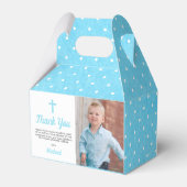 Doop doop religieuze jongen foto bedankdoosjes (Achterkant)