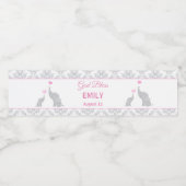 Doop doop roze olifanten flessetiket waterfles etiket (Enkel label)