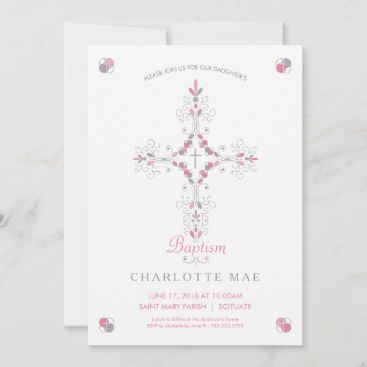 Doop, doop uitnodiging - Uitnodigen, Meisje (Voorkant)