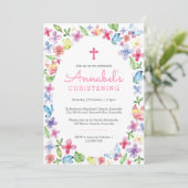 Doop Doop Uitnodiging Vlinder Bloemen (Staand voorkant)