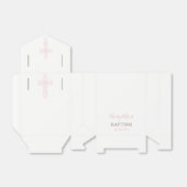 Doop, Doopfeest gunstbox; Kruis (meisje) Bedankdoosjes (Uitgevouwen)