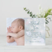 Doop, doopfoto Elegante winter Bedankkaart (Staand voorkant)