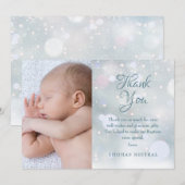 Doop, doopfoto Elegante winter Bedankkaart (Voorkant / Achterkant)