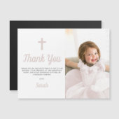 Doop doopfoto magneet dank u kaart (Voorkant / Achterkant)