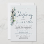 Doop doopfoto Mannelijk Modern Blauw Kaart (Voorkant)