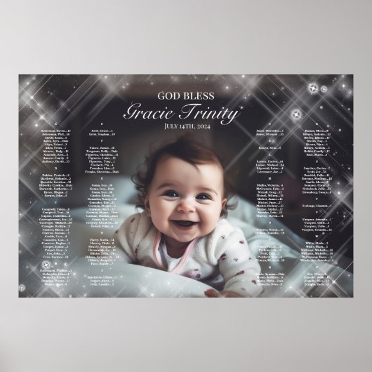 Doop doopfoto zittafel elegant poster (Voorkant)