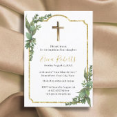 Doop doopgouden kruis Elegant Botanisch Kaart