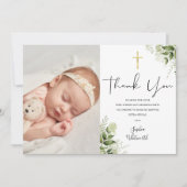 Doop doopgroen Fotoscript Bedankkaart (Voorkant)