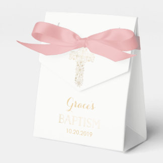 Doop, Doopplezier Box - Meisje, Gouden Kruis Bedankdoosjes