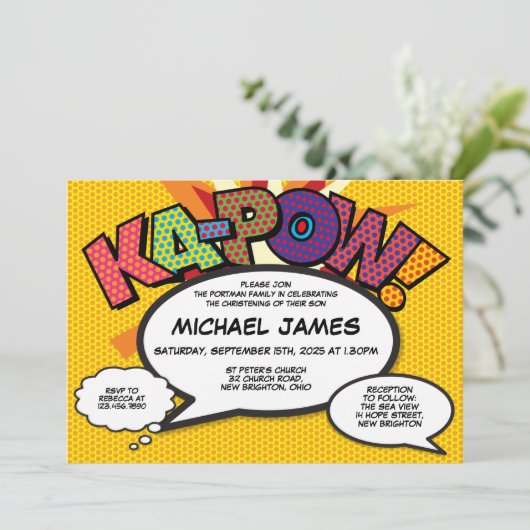 Doop doopplezier Modern stripboek Kaart (Staand voorkant)