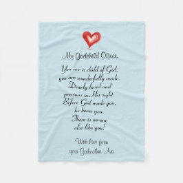 Doop / doopsel cadeau voor Godchild, Custom Fleece Deken