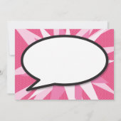 Doop doopsel modern stripboek roze kaart (Achterkant)