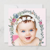 Doop doopsel persoonlijke foto veld bloemen kaart (Achterkant)