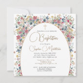 Doop doopsel persoonlijke foto veld bloemen kaart (Voorkant)