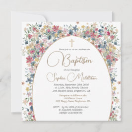 Doop doopsel persoonlijke foto veld bloemen kaart