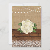 Doop doopsel Roos Burlap Wood Lace Kaart (Achterkant)