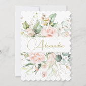 Doop doopsel Rozen roze Elegant Religious Kaart (Voorkant)