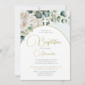 Doop doopsel zacht groen religieus kruis kaart (Achterkant)