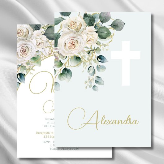 Doop doopsel zacht groen religieus kruis kaart