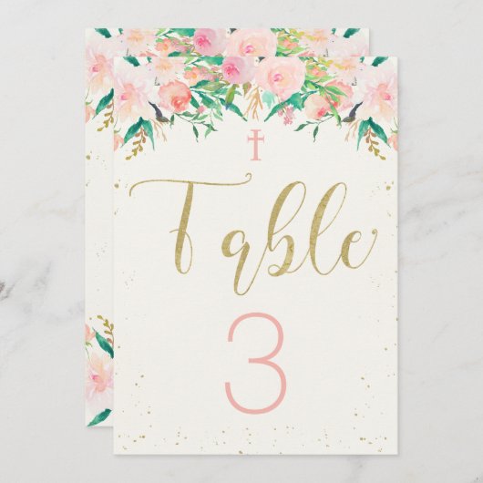 Doop Dopen Bloemstuk Tafelkaart Kaart (Voorkant / Achterkant)