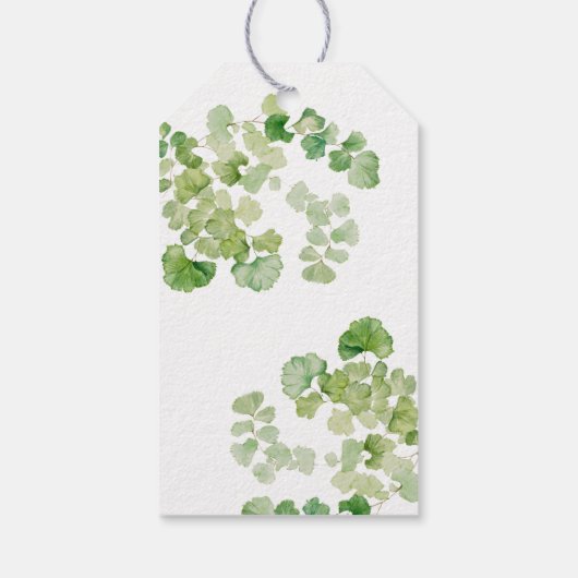 Doop Doping Jongen Meisje Aquarel Groene Tinten Cadeaulabel (Achterkant)