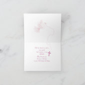 Doop Duif op Roze voor Dochter Kaart (Binnen)