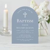 Doop Dusty Blue Arch Simple Boy Christening Kaart