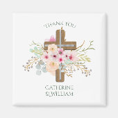 Doop Eerste Communie Bevestiging Bloemstuk Kruis Magneet (Voorkant)