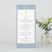Doop Eerste Communie Bevestiging Groene decoratie Menu (Staand voorkant)