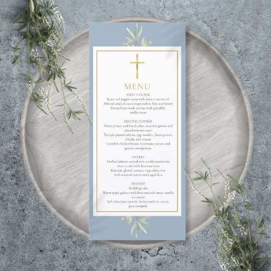 Doop Eerste Communie Bevestiging Groene decoratie Menu