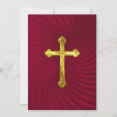 Doop Eerste Communie Bevestiging Rood Goud Kaart (Voorkant)