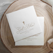 Doop Eerste Communie Goud God Zegen Kruis Folie Servetten