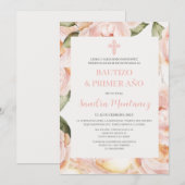 Doop eerste verjaardag Spaanse Uitnodiging voor me (Voorkant / Achterkant)