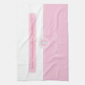 Doop, eigen naam, gefeliciteerd roze kind o theedoek (Verticaal)