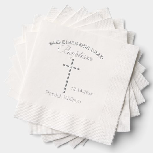 Doop Elegant Kruis Folie Servetten (Insitu (Gestapeld))