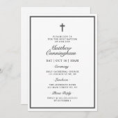 Doop Elegant Modern Cross QR-code Kaart (Voorkant / Achterkant)