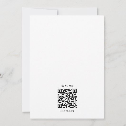 Doop Elegant Modern Cross QR-code Kaart (Achterkant)