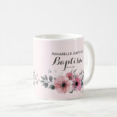 Doop Elegant Roze Bloemen Koffiemok (Voorkant rechts)