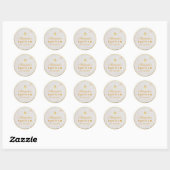 Doop Elegant Script Faux Gold Folie Cross Marble Ronde Sticker (Vel)