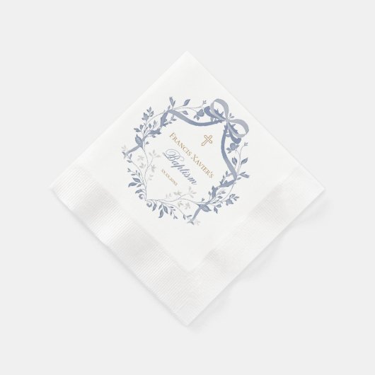 Doop elegante blauwe boog servet (Hoek)