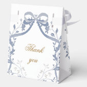 Doop elegante blauwe strik bedankdoosjes (Achterkant)