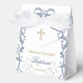 Doop elegante blauwe strik bedankdoosjes