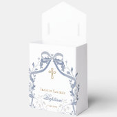 Doop elegante blauwe strik bedankdoosjes (Open)