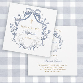 Doop elegante blauwe strik kaart