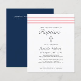 DOOP Elegante gestreepte pastel roze marine kruis